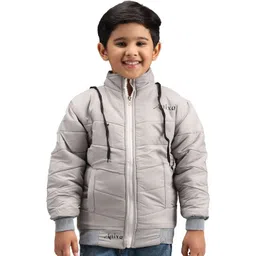 TRENDY WORLD Boys Grey Solid Wool Hooded Jackets-picture-12