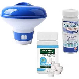 TRENDYNEST 3Pcs/Set Pool Floating Chlorine Dispenser W/Tablets Swimming Pool Accs 100G Tablets-picture-18