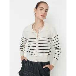 Trendyol Beige Striped Shirt Style Top-picture-33