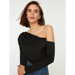 Trendyol Black One Shoulder Top-image-26