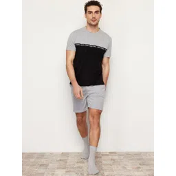 Trendyol Colourblocked Pure Cotton T-shirt With Shorts-image-29