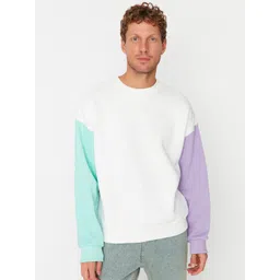 Trendyol Colourblocked Round Neck Pullover Sweatshirt-image-9