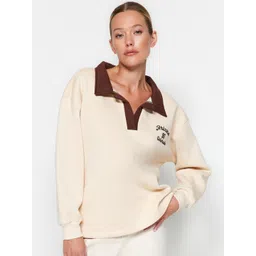 Trendyol Colourblocked Shirt Collar Cotton Pullover Sweatshirt-image-25