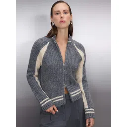 Trendyol Colourblocked Zip Detail Cardigan Sweaters-image-26