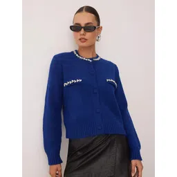 Trendyol Embroidered Round Neck Cardigan Sweater-picture-15