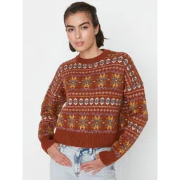 Trendyol Ethnic Motif Self Design Pullover-picture-14