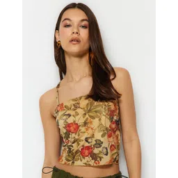 Trendyol Floral Printed Shoulder Straps Fitted Crop Top-picture-25