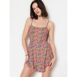 Trendyol Floral Printed Shoulder Straps Playsuit-picture-16
