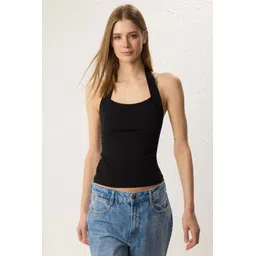 Trendyol Halter Neck Cotton Fitted Crop Top-picture-22