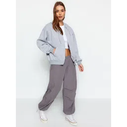 Trendyol Hooded Front Open Sweatshirt-image-23