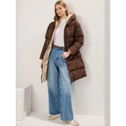 Trendyol Hooded Long Sleeves Reversible Puffer Jacket-image-35