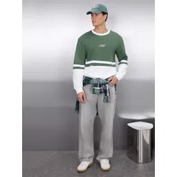 Trendyol Men Colourblocked Round Neck Long Sleevs Pullover Sweatshirt-picture-45