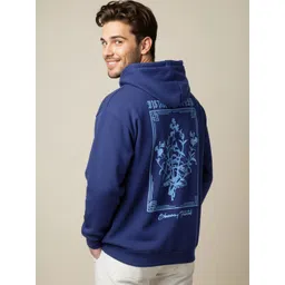 Trendyol Men Floral Printed Hooded Long Sleeves Oversized Pullover Sweatshirt-picture-36