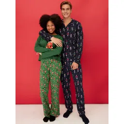 Trendyol Men Graphic Printed Pure Cotton Nightsuit-picture-36