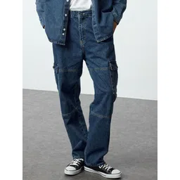 Trendyol Men Mid-Rise Cargo Styles Regular Fit  Jeans-picture-34