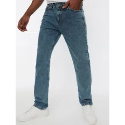 Trendyol Men Mid-Rise Clean Look Light Faded Jeans image 1