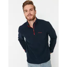 Trendyol Men Navy Blue Solid Sweatshirt-picture-14