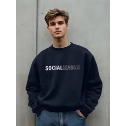 Trendyol Men Printed Oversized Pullover Sweatshirt-picture-25