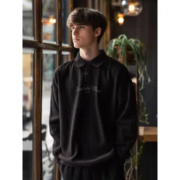 Trendyol Men Printed Shirt Collar Pullover Oversized Sweatshirt-picture-47