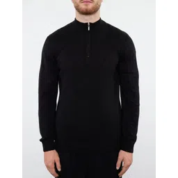 Trendyol Men Self Design Polo Collar Cotton Sweatshirts-picture-33