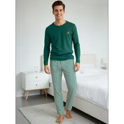 Trendyol Men Solid Long Sleeves T-shirt & Pyjamas Night Suit-picture-17