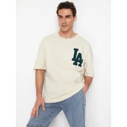 Trendyol Men Typography Printed Round Neck T-shirt-picture-37