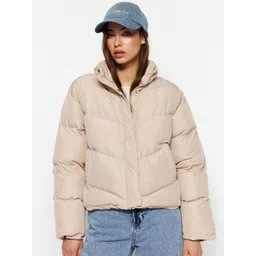 Trendyol Mock Collar Long Sleeves Crop Puffer Jacket-picture-37