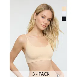 Trendyol Pack Of 3 Full Coverage Non Padded Camisole Bra-picture-32