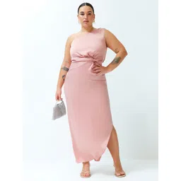 Trendyol Plus Size One Shoulder Maxi Dress-image-37