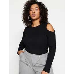 Trendyol Plus Size Round Neck Cold-Shoulder Sleeves Top-picture-18
