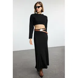 Trendyol Pure Cotton Pencil Maxi Skirt-picture-22