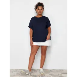 Trendyol Round Neck Extended Sleeves Cotton T-shirt-picture-23