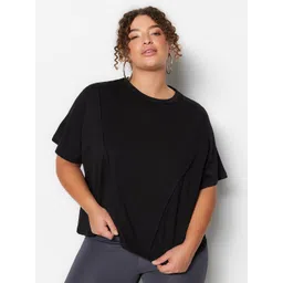 Trendyol Round Neck Flared Sleeves Pure Cotton T-shirt-picture-27