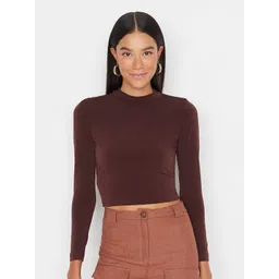 Trendyol Round Neck Long Sleeves Crop Fitted Top-picture-22