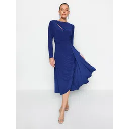 Trendyol Round Neck Long Sleeves Fit & Flare Midi Dress-picture-37