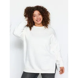 Trendyol Round Neck Long Sleeves Ribbed Longline Pullover Sweatshirt-picture-23