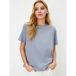 Trendyol Round Neck Short Sleeves Cotton T-shirt-picture-23