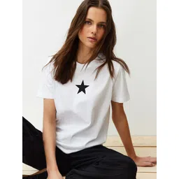 Trendyol Round Neck Short Sleeves Pure Cotton Regular Fit T-shirt-picture-19