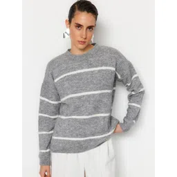 Trendyol Round Neck Striped Pullover-picture-31
