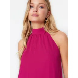 Trendyol Round Neck Tie Up A-Line Mini Dress image 4