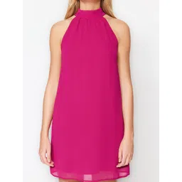 Trendyol Round Neck Tie Up A-Line Mini Dress image 3