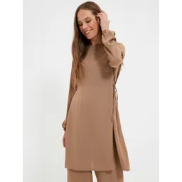Trendyol Round Neck Waist Ties up Tunics-picture-11