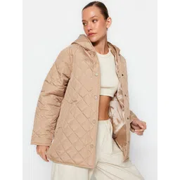 Trendyol Self Design Hooded Overcoat-picture-30