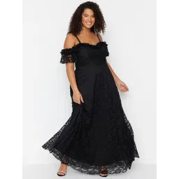 Trendyol Self Design Off-Shoulder Maxi Dress-picture-34