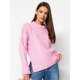 Trendyol Self Design Ribbed Pullover Sweater-picture-34