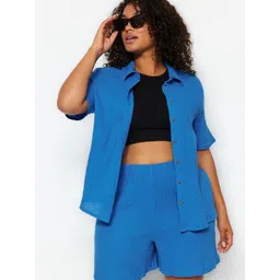 Trendyol Short Sleeves Regular Fit Opaque Casual Shirt-picture-33