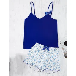 Trendyol Shoulder Straps Cami Top & Printed Shorts Night Suit-picture-32