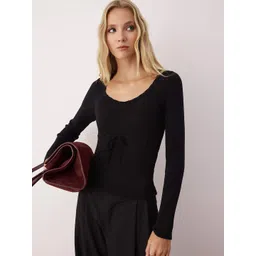 Trendyol Siyah Women Ribbed Round Neck Pullover-picture-22