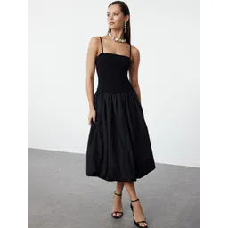 Trendyol Solid Fit & Flare Midi Dress-picture-18