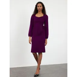 Trendyol Solid Long Sleeves Sheath Dress image 4